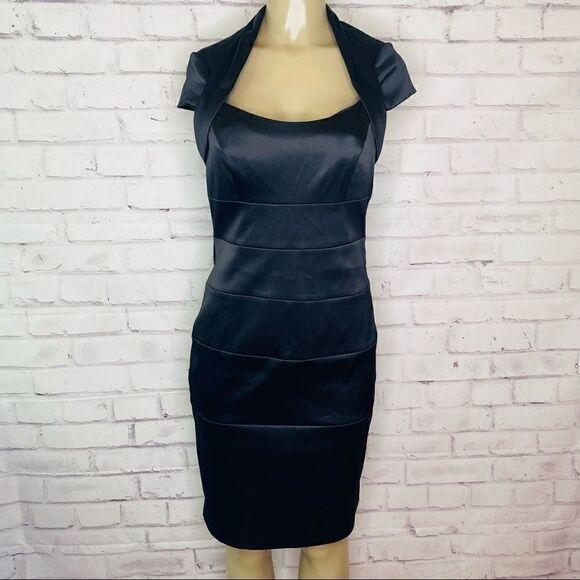 Sangria black cocktail bodycon dress - Picture 1 of 8